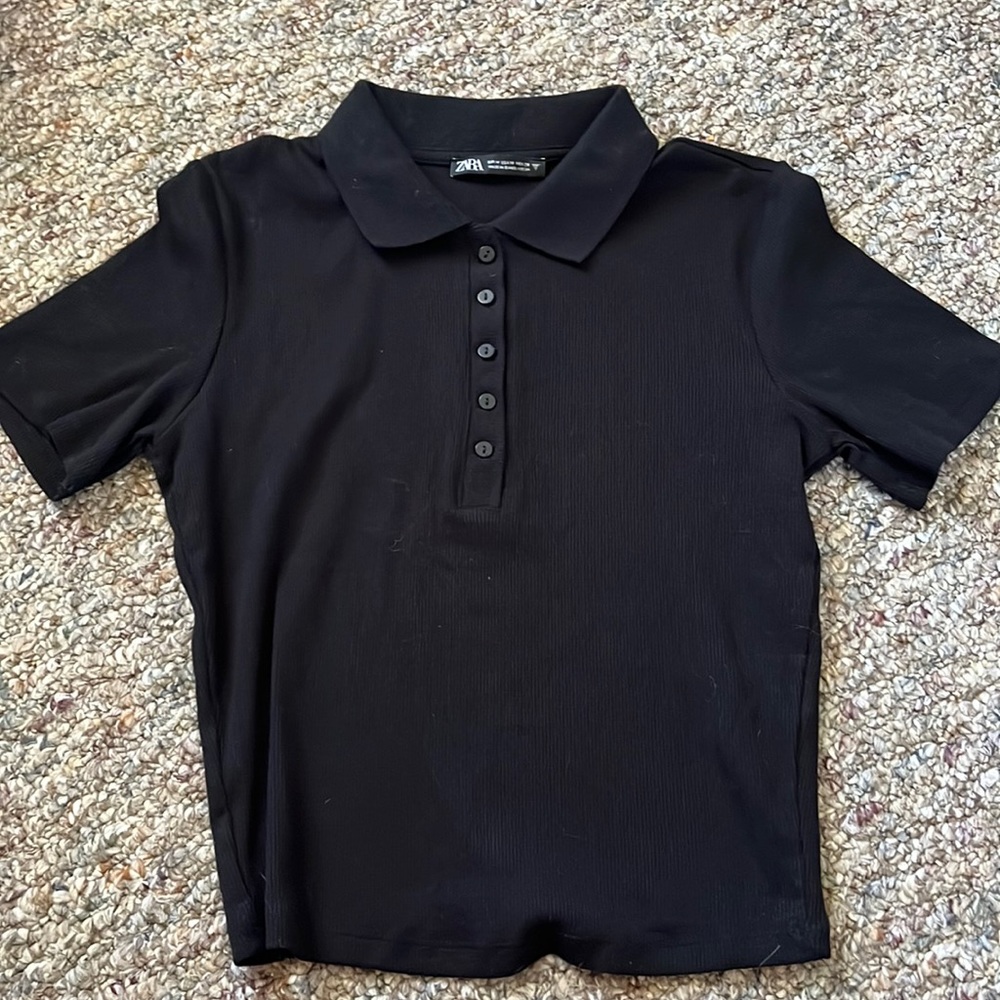 Zara black polo, size M